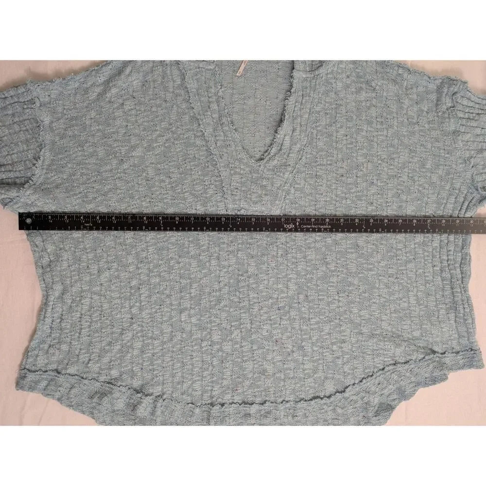 Free People Baja Babe Hacci Oversized Bell Sleeve Hooded Textured Knit Top